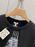 Loewe 25 Feather Printed Round Neck Short Sleeve T-shirt Cotton