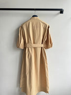 LV Modern Long Skirt White Light Brown Cotton