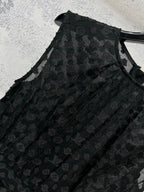 LV 25 Coin Letter Jacquard Pattern Decoration Dress Black Pink Poliester