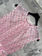 LV 25 Coin Letter Jacquard Pattern Decoration Dress Black Pink Poliester