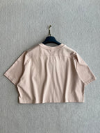 LV 25 Monogram Pocket Patch Iron Elastic Waist Set Light Pink Cotton