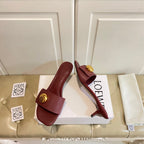 Loewe 25 Pebble Leather  Mule 45mm Multicolor Cowhide