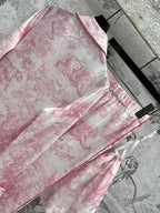 CD 25 Print Suit Pink and Light Blue Cotton