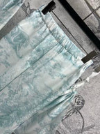 CD 25 Print Suit Pink and Light Blue Cotton