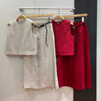 Loewe Set Red And Beige Linen