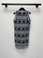Celine 25 Sleeveless Knit Dress Wool Polyester 277560