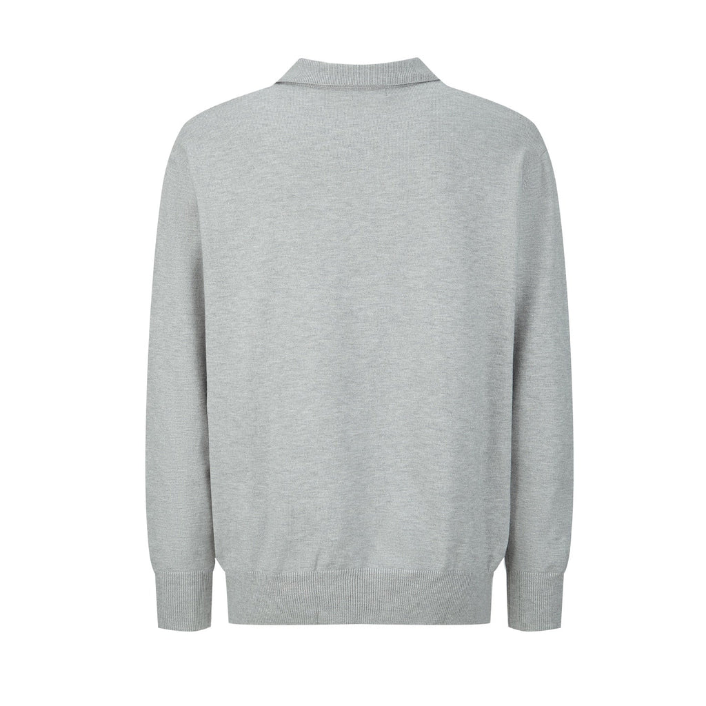 CELINE Embroidered Arc de Triomphe Knitted Polo Cotton