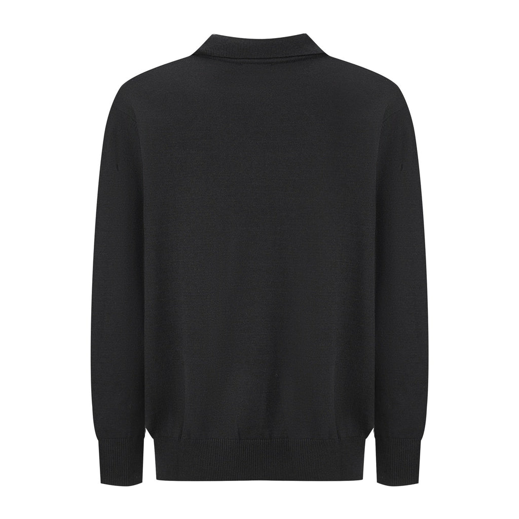 CELINE Embroidered Arc de Triomphe Knitted Polo Cotton