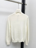 Loewe 2025 Logo Embroidered Round Neck long-sleeved Shirt Wool 303873
