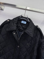 Prada 2025 Lightweight Quilted Blouson Jacket Black and Tan Re-Nylon