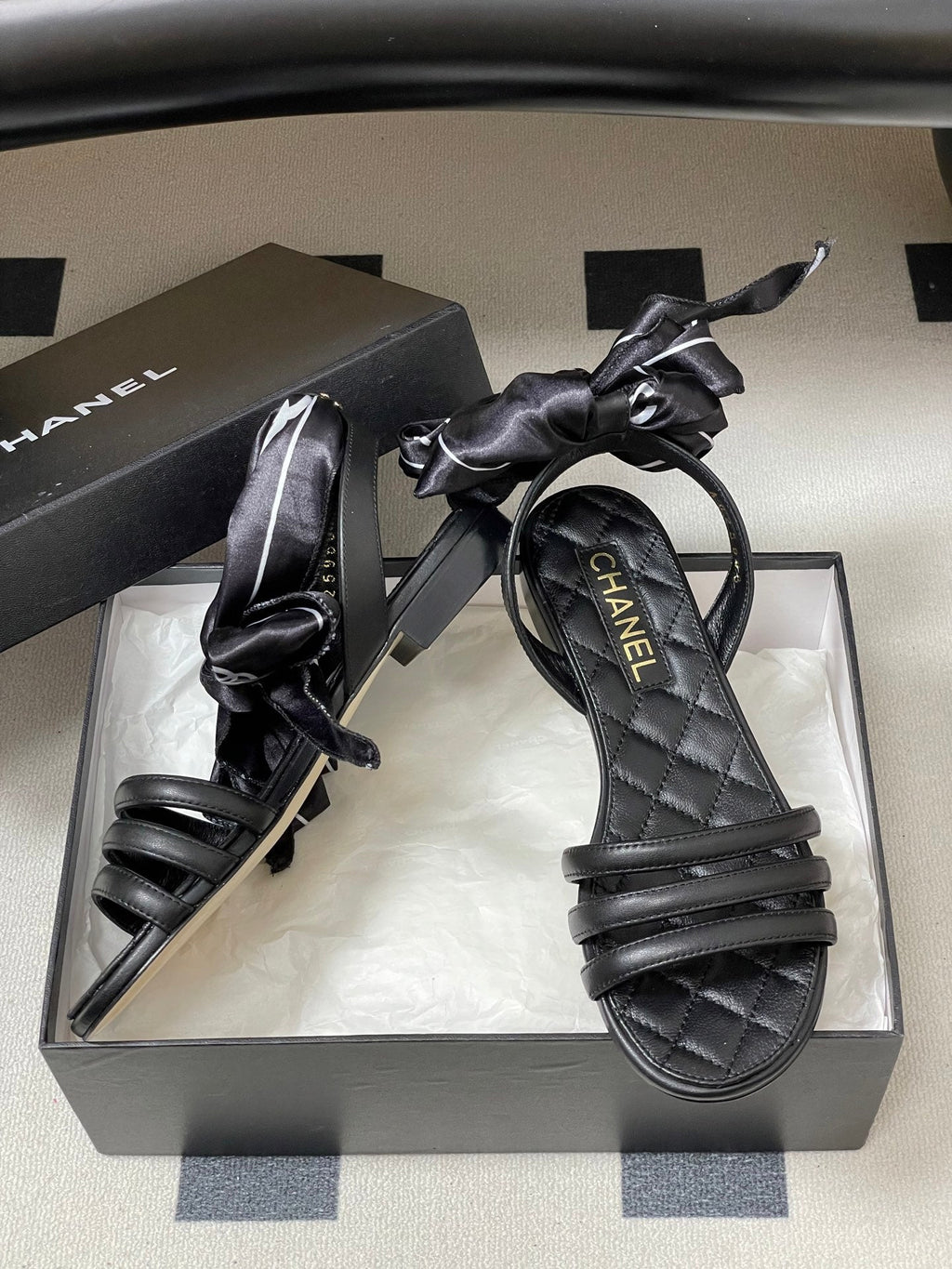 CC 26 Quilted Sandal 10mm With Scarf Sheepskin