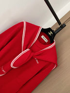 Miumiu 2025 Sailor Sweater Red and Navy Blue Wool