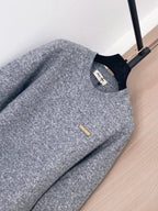Miumiu 2025 Sweater Lime Green and Gray Wool