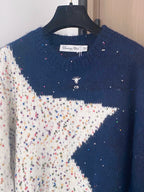 Dior 2025 Star Sweater Red and Blue Wool