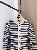 Prada 2025  Two-Tone Cardigan Brown and White Wool