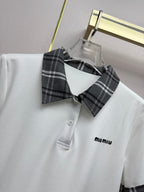 Miumiu 2026 Polo Collar and High-Waisted Pleated Skirt Cotton