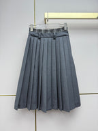 Miumiu 2026 Polo Collar and High-Waisted Pleated Skirt Cotton
