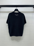 Dior 2026  Embroidered Letter Knit Short-Sleeve T-Shirt Wool