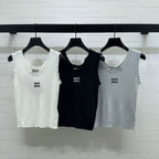 Miumiu 2026 Lace-trimmed Camisole Knit Vest Wool Tencel