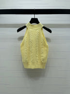 Dior 2026 Cable Knit Halter Neck Vest Wool