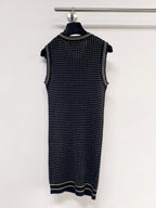Chanel 2026 Knit Vest Dress Cream and Navy Blue Tencel Nylon