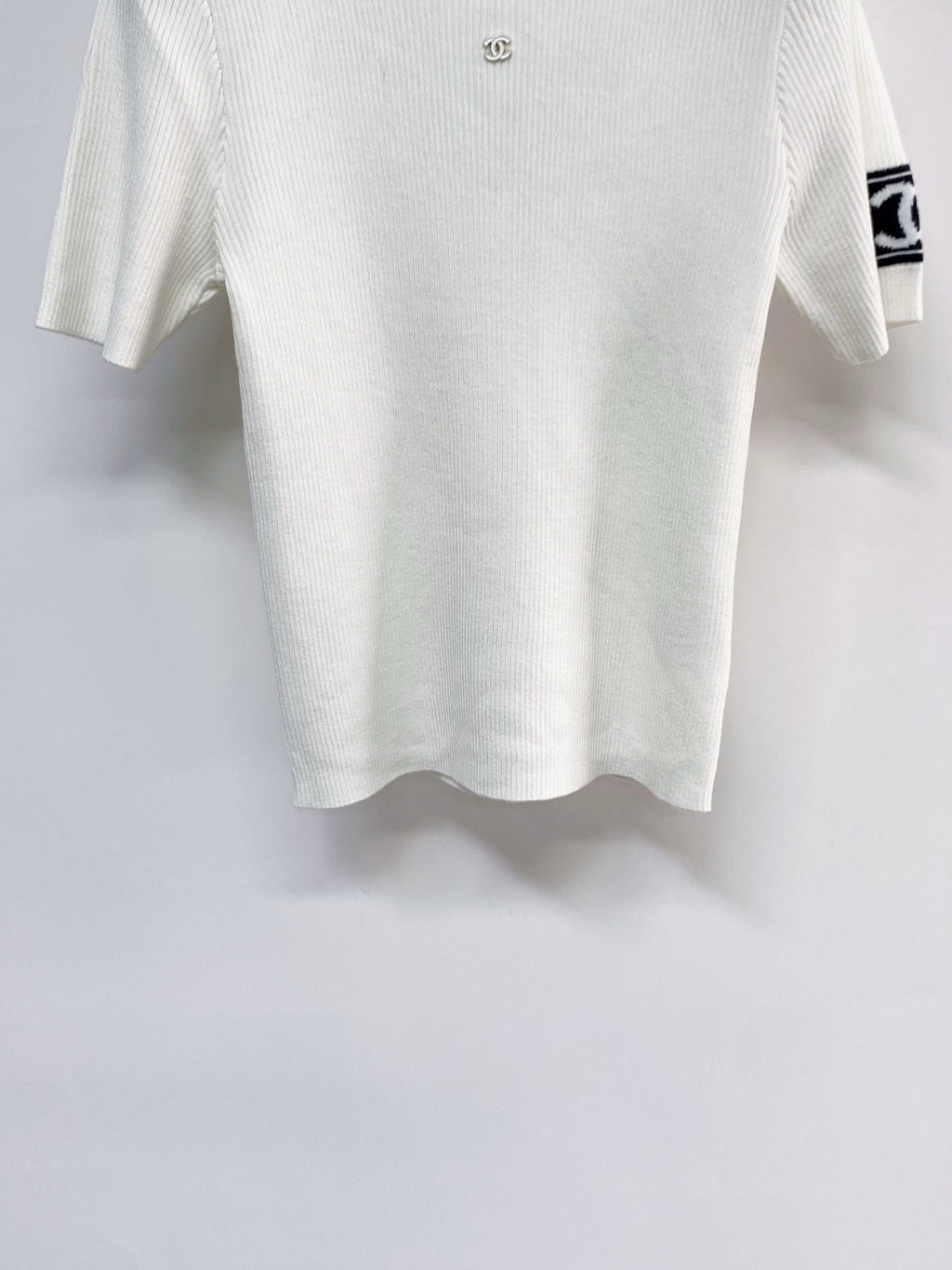 Chanel 2026 Short-Sleeve Shirt Black and White Wool 99210
