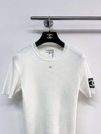 Chanel 2026 Short-Sleeve Shirt Black and White Wool 99210