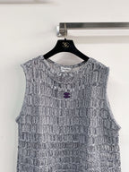 Chanel 2026 Hollow-Out Vest Black and Gray Viscose Nylon