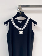 Chanel 2026  Flower Shirt White and Black Polyester Viscose
