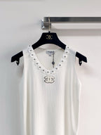 Chanel 2026  Flower Shirt White and Black Polyester Viscose