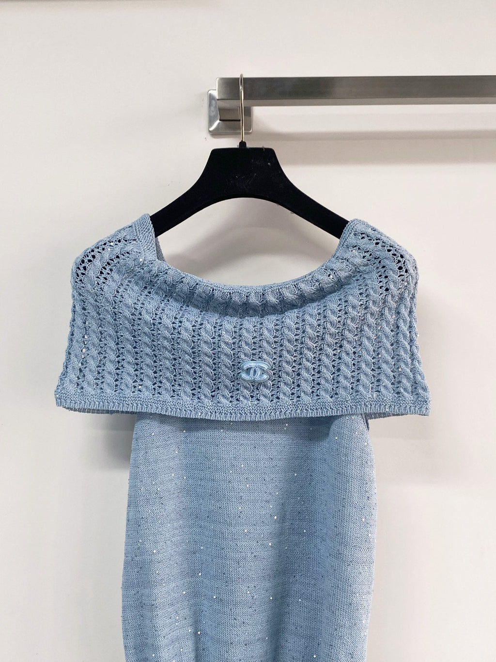 Chanel 2026 Off-the-shoulder Knitted Top Wool Cashmere