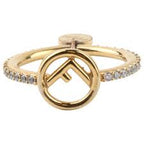 F LOGO GOLD DIAMOND RING