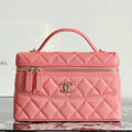 CC 2025 Vanity Bag 19.5cm Coral Pink Caviar Leather