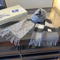 BBR Long Scarf 200CM Gray Black Cashmere 293424