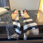 BBR Long Scarf 200CM Beige Gray Black Cashmere 293425