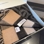 BBR Long Scarf 200CM Beige Gray Black Cashmere 293425