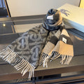 BBR Long Scarf 200CM Beige Gray Black Cashmere 293425