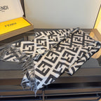 FF 170CM Scarf Light Gray Black Cashmere 104067
