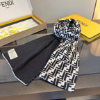 FF 180CM Two-tone White Black Wool Cashmere 103885