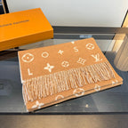 LV 25 Scarf 220CM Light Brown Wool 293515