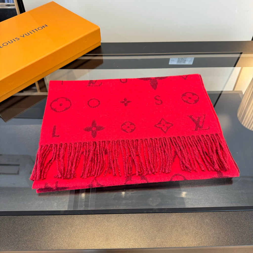 LV 25 Scarf 220CM Light Pink Wool 293518