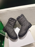 Dior 2025 Frost Ankle Boot Black Gray Frabic Calfskin Wool 507567