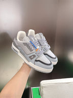 LV 26ss Trainer Sneakers Light Gray Cowhide 632148