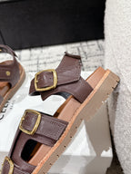 CELINE 25C Dad Sandal Mule Hickory Brown Cowhide 232352