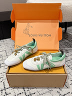 LV Sneakerina ballet-style sneaker light green  white cowhide 383384