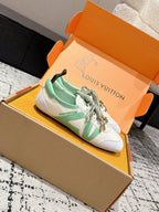 LV Sneakerina ballet-style sneaker light green  white cowhide 383384