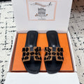 HM 26ss Oran Sandals Black Brown Cowhide 617185