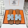 HM 26ss Oran Sandals Light Blue Brown Denim Cowhide 617211