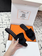 HM 26ss Oran Sandals Black Denim Cowhide 617212