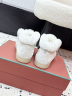 LP 26SS Open Walk Ankle Boot Off-white Suede Fur 617388